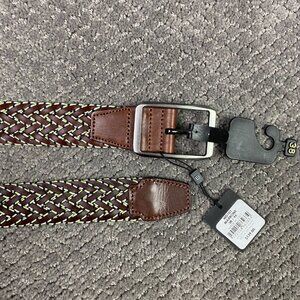 Bugatchi Belt Men's Size 38 Brown Braided Leather Blend Belt MD101